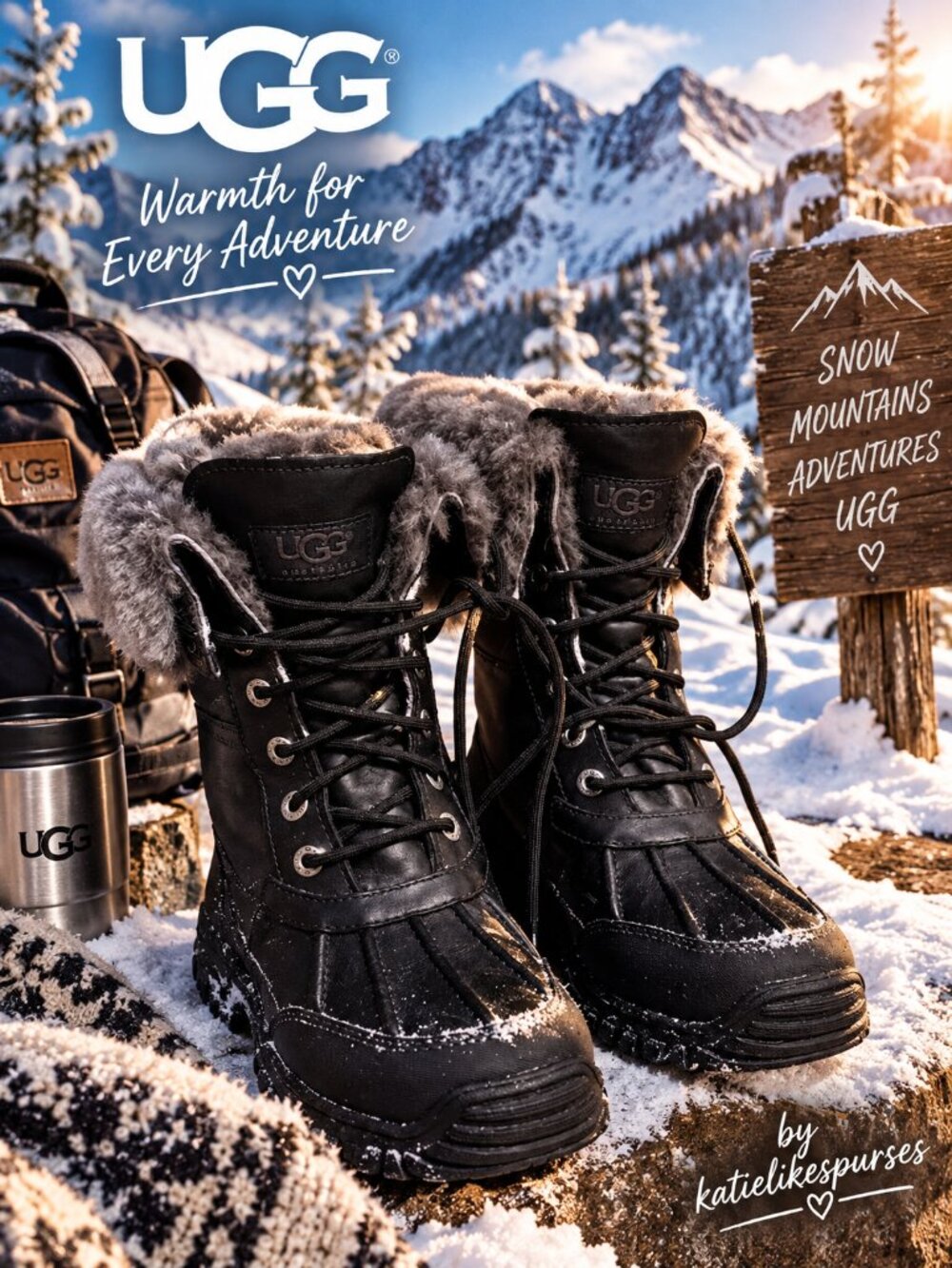 Classic UGG Adirondack II Winter Boots- leather and sheepskin
